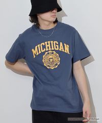 MICHIGAN ミシガン 半袖 College T-Shirt カレッジ Tシャツ 5.6oz ダブルステッチ メンズ レディース ロゴ アメカジ スポーツ カレッジロゴ ブランド