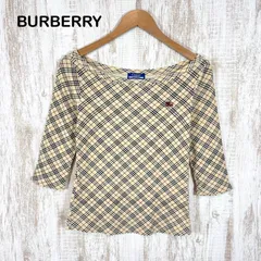 BURBERRY BLUE LABEL バーバリーブルーレーベル ホースロゴ刺繍 ノバチェック 7分袖 カットソー ベージュ 平成ギャル y2k