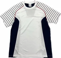adidas ☆ 速乾素材◎ 半袖 デザイン Tシャツ ネイビー ホワイト S スポーツ トレーニング ランニング アウトドア アディダス■DE224