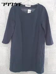 ◇ COLLAGE GALLARDAGALANTE サイドジップ 長袖 膝丈 ワンピース サイズF ネイビー レディース 【中古】 【1002800639717】のサムネイル