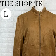 THE SHOP TK ザショップティーケー L キャメル スエード調 ジップアップジャケット シンプル 秋冬向け おしゃれ【A2574-20】