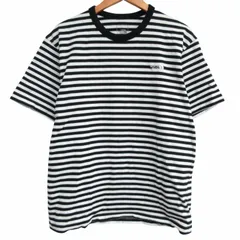 ザノースフェイス THE NORTH FACE ショートスリーブマルチボーダーティー Tシャツ カットソー ロゴ刺繍 半袖 白×黒 ホワイト×ブラック Mサイズ NT32455 ■GY09