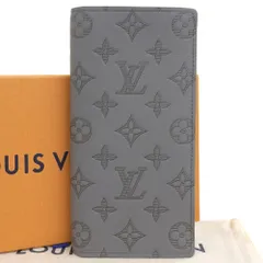 【本物保証】 箱・布袋付 新品同様 ルイヴィトン LOUIS VUITTON モノグラム シャドウ ポルトフォイユ ブラザ M81335 二つ折り長財布