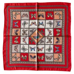 [G.Barsanti&Figli] バルサンティ スカーフ レディース シルク100% 小判 50x50 正方形 イタリア製 オレンジ [オレンジ]