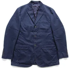 00s ポロ ラルフローレン 3つボタン コットンツイル テーラードジャケット 紺 L★ブレザー オールド ネイビー トラッド ビッグサイズ