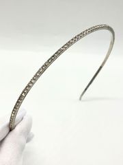 【ITKOTJ674EDW】miu miu ミュウミュウ GP×ラインストーン シルバー カチューシャ 17.8g