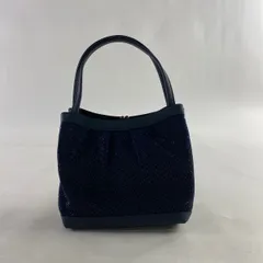 和装バッグ 名品 印伝屋 カジュアル 幾何学模様 濃紺 和装小物 【中古】