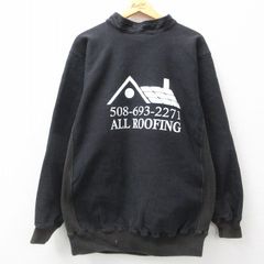 XL/古着 ケルスポーツ 長袖 スウェット メンズ 90s ALL ROOFING 大きいサイズ ロング丈 黒 ブラック 24aug24 中古 スエット トレーナー ト