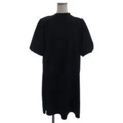 ザラ ZARA 美品 バックリボン ワンピース ひざ丈 半袖 無地 黒 ブラック M