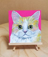 メルカリで本日中に売れなければ300円❗利益なし赤字絵画❗「負けない猫」 メルカリで本日中に売れなければ300円❗利益なし赤字絵画
