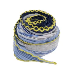 【名東】エルメス カレジェアン プリーツ Brides de Gala カシミヤ シルク ブルー系 大判スカーフ 