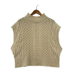 green label relaxing グリーンレーベルリラクシング   ケーブル編み ニットベスト size表記なし/アイボリー