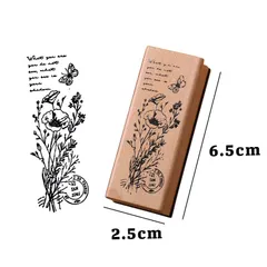 【特価セール】YALNe' 木製 スタンプ おしゃれ コラージュ スクラップ ヴィンテージ アルバム スクラップブッキング コラージュ 英字 ミニサイズ 手紙 植物 レトロ (手紙C)
