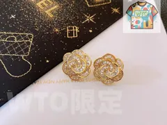 【今日特価】Chanel ヴィンテージ ダブル C ピアス 送料無料 限定価格