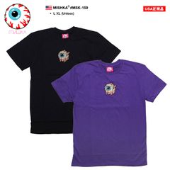 MISHKA Tシャツ 半袖 メンズ 春夏用 黒 紫 大きいサイズ ミシカ おしゃれ かっこいい 派手 総柄 KEEPWATCH キープウォッチ キャラクター オーバーサイズ ビッグシルエット b系 ヒップホップ ファッション ロック バンド MSK-159