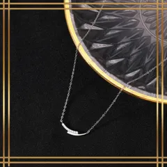 535【シルバー925】スマイル カーブ バー ネックレス ジュエリー 華奢 シンプル 高級感 上品 大人 女性 きれいめ 清楚 普段使い オフィス フォーマル 重ね付け おしゃれ 人気 ギフト プレゼント 贈り物 アクセサリー