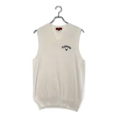 中古 メンズ キャロウェイ Callaway ベスト M 白 ホワイト レッドレーベル Vネック ニット