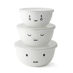 【在庫限りの年末特別価格】富士ホーロー　ミッフィーフェイスシリーズ ミキシングボール3点セット　【品番：MFF-3MB】