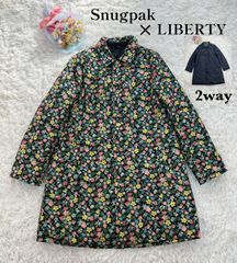 Snugpac ×  LIBERTY  2way  中綿コート　花柄　刺繍ロゴ