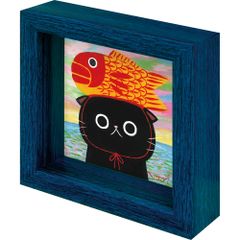 絵画 糸井忠晴 ミニミニボックスフレーム「海にて」 かわいい 猫の絵 アートフレーム 額入り 小さい絵 キャット 壁掛け 卓上 インテリア プレゼント ギフト Cat リビング 玄関 子ども部屋 贈り物 Sサイズ