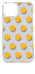 【新品未使用】iPhone14 アイフォン14 クリア ハードケース ドット柄 水玉 (イエロー) スマホケース カバー cl-ip14-dotsmall-06