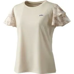 【新品】prince（プリンス）ゲームシャツ 吸水速乾・UPF50・バド マイクロピケ 素材 半袖 レディース・ウィメンズ　ベージュ　WS5071-040