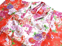 着物美人 送料込み 七五三 3歳着物 女の子 被布セット 3歳女の子被布 3歳女の子着物 3歳被布 女の子着物 女の子被布 子供被布 子供着物 七五三被布 七五三着物 女児 キッズ 3歳-5歳 【 オレンジ 白 花 】m503082