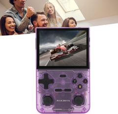 K36 レトロハンドヘルドゲームコンソール、ポータブルビデオゲームコンソール、3.5 インチ HD スクリーンポケットコンソール、数十のエミュレータ内蔵、64G メモリ、3500mAh バッテリー (トランスペアレントバイオレット)