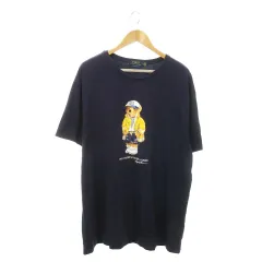 ポロ ラルフローレン POLO RALPH LAUREN ポロベア Tシャツ カットソー ラウンドネック 半袖 プリント ロゴ オーバーサイズ XL 紺 ネイビー /MN21 ■GY01