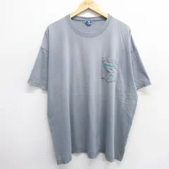 XL/古着 チャンピオン champion 半袖 ビンテージ Tシャツ メンズ 90s ワンポイントロゴ 胸ポケット付き 大きいサイズ クルーネック グレー 