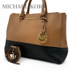 【美品】マイケルコース 2way ショルダーバッグ レザー 本革 ロゴ 黒茶 1