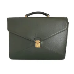 LANCEL ランセル 鞄 バック ビジネスバック 緑 レザー 鍵付きフランス製