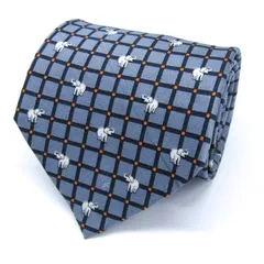 サルヴァトーレフェラガモ ブランドネクタイ チェック柄 動物柄 シルク イタリア製 PO メンズ ネイビー Salvatore Ferragamo 【中古】