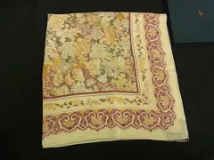 ■極美品■ POLO RALPH LAUREN ポロラルフローレン シルク100% フラワー 花柄 大判 スカーフ ストール ショール アイボリー系 DK0558