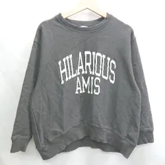 ◇ ⊇ AMERICAN HOLIC アメリカン ホリック ロゴプリント 長袖 トレーナー サイズM グレー レディース E  【1502060023955】