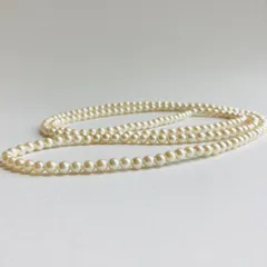 貝パール2Wayロングネックレス/約6mm約120cm/エンドレス加工/クリームツートン/made in japan