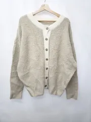 ◇ ⊇ classicalelf クラシカルエルフ 前後2WAY シャギーニット 長袖 カーディガン サイズL ベージュ レディース E  【1411070012999】