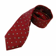 ブルガリ BVLGARI シルクネクタイ セッテピエゲ ビジネス フォーマル イタリア製 総柄 赤 レッド ●ECO