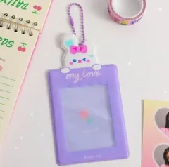韓国風★トレカホルダー　うさぎ　紫　トレカ入れ　トレカケース　韓国作家
