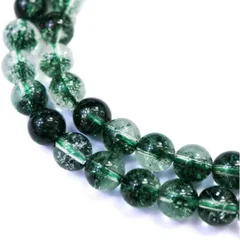 【天然石】グリーンファントムクォーツ ビーズ ブレスレット用 一連 6mm【約61粒入り】パワーストーン 手芸 ハンドメイド NS-062