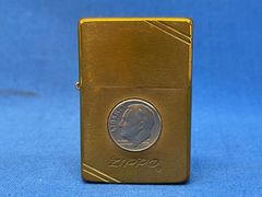 ②Zippo 1991年製 LIBERTY COIN リバティコイン  ジッポー 真鍮 ゴールドカラー 喫煙具 希少【C104-2】