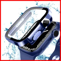 Apple Apple Watch Watch 耐衝撃 カバー カバー ケース 全面保護 ケース ケース アップルウォッチ 装着簡単 アップルウォッチ 一体型 高耐久 ガラスフィルム メッキ加工 高透過率 3D直角エッジデザイン 防水 40mm PC素材 SE