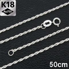 1.2mm 50cm K18 wg ロープチェーン ネックレス 18金