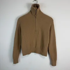 UNIQLO:C ユニクロ タートルネック ニット セーター ハーフジップ レディース Sサイズ ベージュ 古着 ストリート シンプル 無地