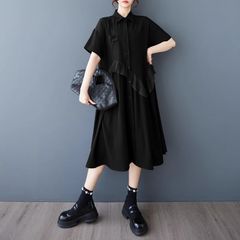 極美品 HARE ハレ マキシワンピース 半袖 ジップアップ カーゴポケット