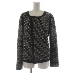 ダイアンフォンファステンバーグ DIANE von FURSTENBERG ノーカラージャケット ショート 総柄 4 ベージュ 黒 416-250783 /RRのサムネイル