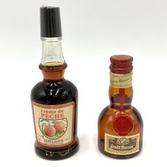 ✨未開封✨ creme de PECHE ミニチュア ボトル クレーム ド ペシェ リキュール 50ml + グランマルニエ Grand Marnier 30ml セット