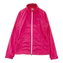 サイズ：M PUMA GOLF プーマゴルフ  ジップジャケット 裏メッシュ 総柄 ピンク系 [240101411578] ゴルフウェア レディース ストスト