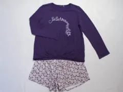 ベベ bebe アウトレット 子供服 女の子 150cm 長袖 薄手 トレーナー 紫 キュロット スカート グレー 茶 リバティ 小花柄 2点 秋 冬 ★3 セットアップ 冬服 ガールズ 女児 キッズ ジュニア 【中古】 ユーズド リサイクル