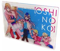 [Used] Acrylic Stand- Acrylic Panel featuring Hoshino Ai, Hoshino Aqua, and Hoshino Rumii (Ruby) - Acrylic Plate 4 (Horizontal) - "Oshi no Ko" Aka Akasaka World Exhibition Goods